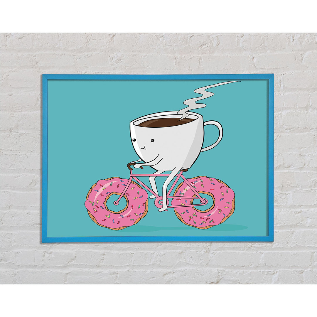 Leinwandbild Coffee Riding A Donut Bicycle