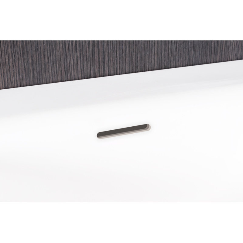72" Cube Collection Trough Lavatory, 4" Height	, Matte White, Three Holes, Satin Brass