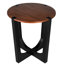 Table d'appoint en bois brun et noir, segment de table de 22,20 pouces, hauteur de 26,2 po, idéale pour les articles de décoration et les boissons, indice d'utilisation à l'intérieur et à l'extérieur, table de conception facile à assembler avec diamètre, haute et parfaite