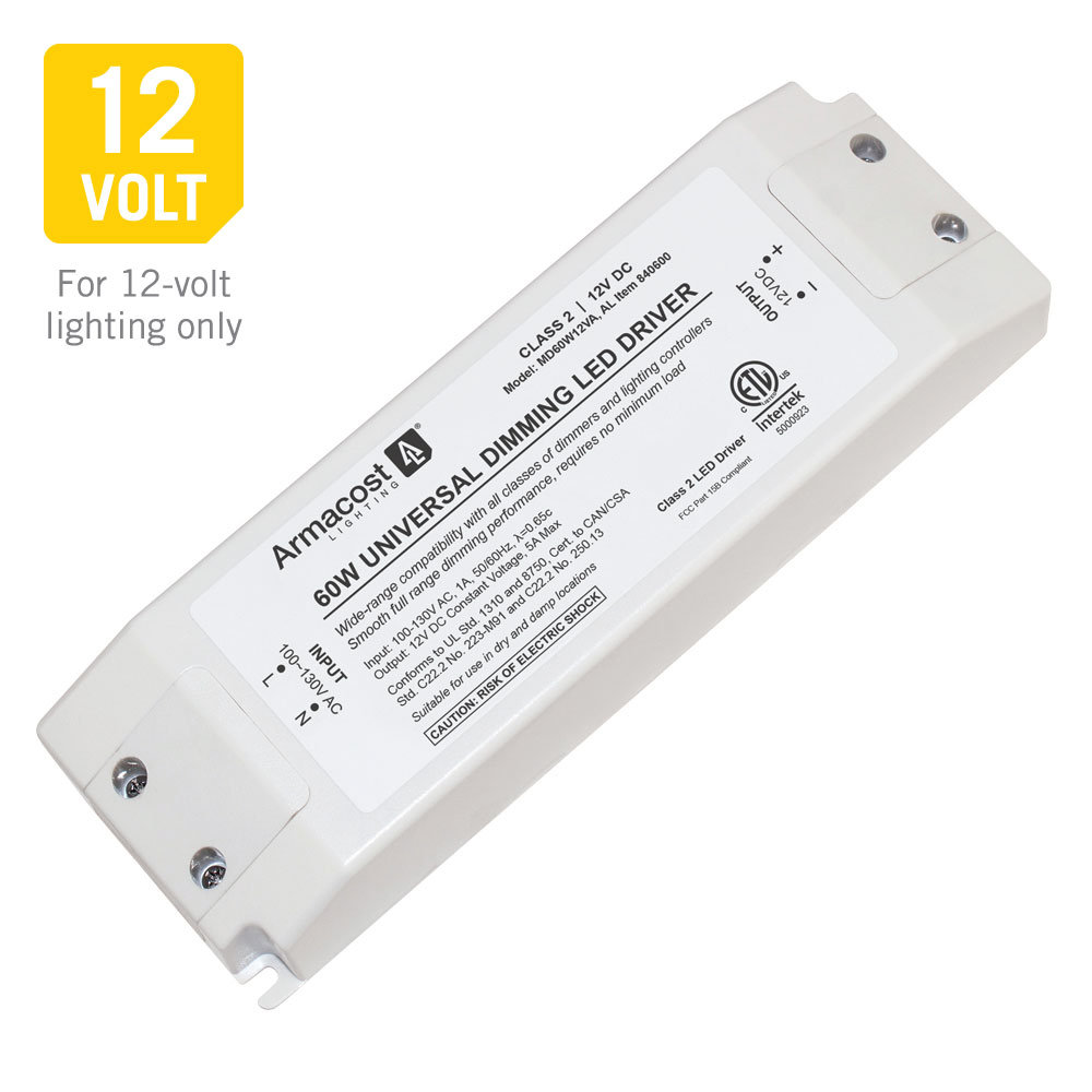 Universal Dimming Power Supply 60W 12V Electronic Transformer TRIAC Armacost Lighting