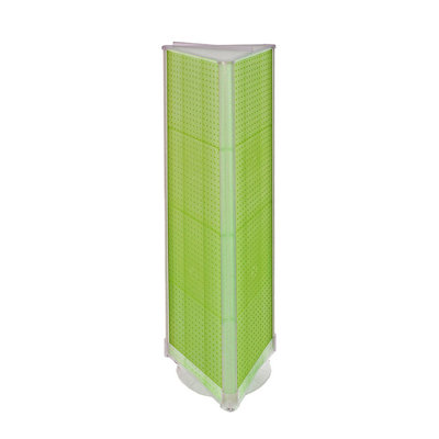 Three-Sided Pegboard Tower Floor Display on Revolving Base. Spinner Rack Stand. Panel Size: 16"W x 60"H