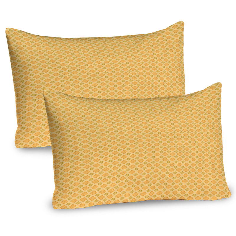 Ambesonne Abstract Pillow Sham 2 Pack Continuous Geometric Shape - Pale Orange