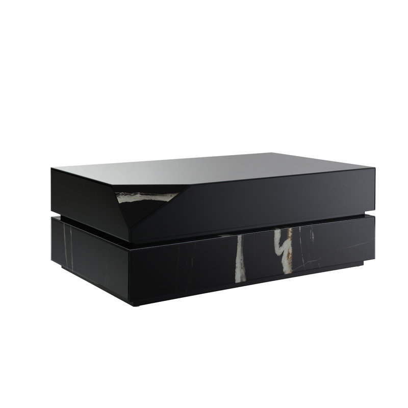 Black Mirrored Finish Coffee Table