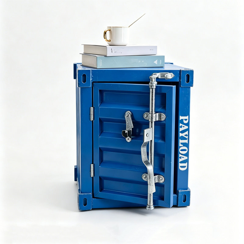 Table de chevet avec rangement en fer, tablette de séparation fixe non réglable, armoire industrielle à porte verrouillable en métal rétro pour dortoir, garage et appartement urbain
