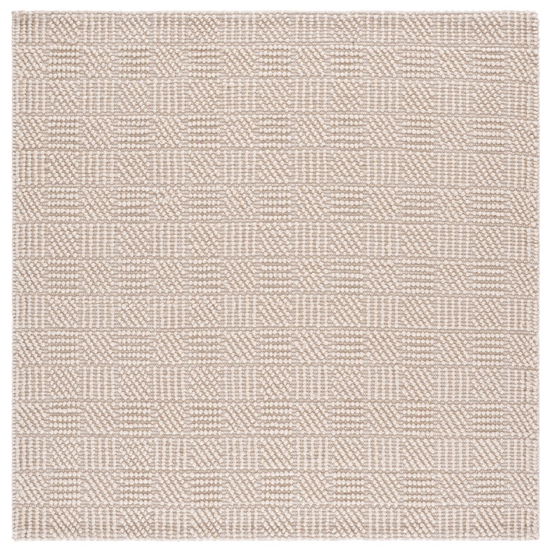 Natura Hand Woven Wool; Cotton; Recycled P.E.T Solid Color Indoor Rug, Square 6'