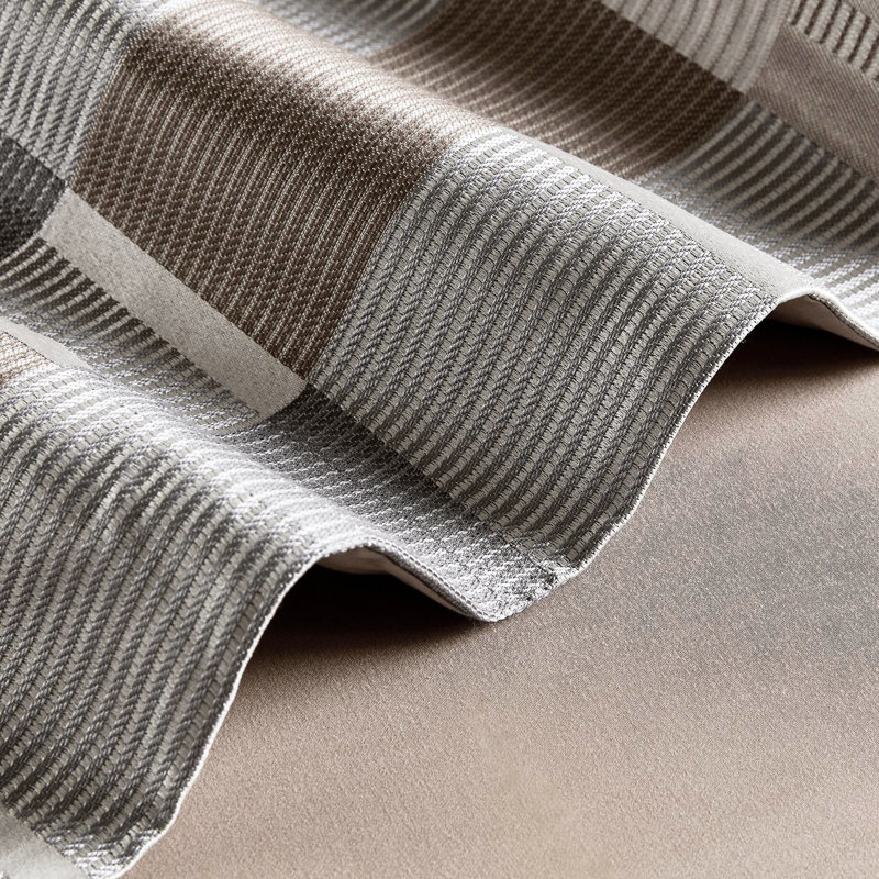 Édredon pour grand lit de style couette 8 pièces en taupe, motif géométrique multicolore, coussins de luxe, housse amovible et conception pratique avec confort centré