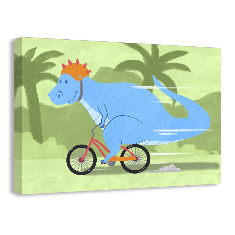 «Riding Dino 1», impression sur papier, H 11 po x l 14 po x P 1,5 po, Canevas