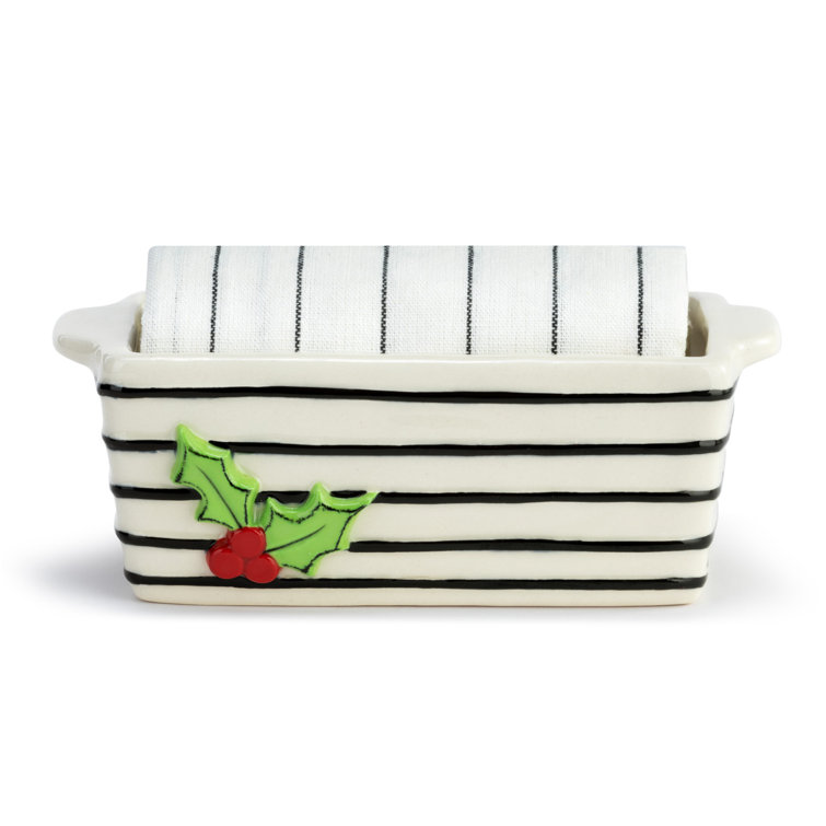 Mini Loaf Pan with Towel Set - Holly Berry Demdaco