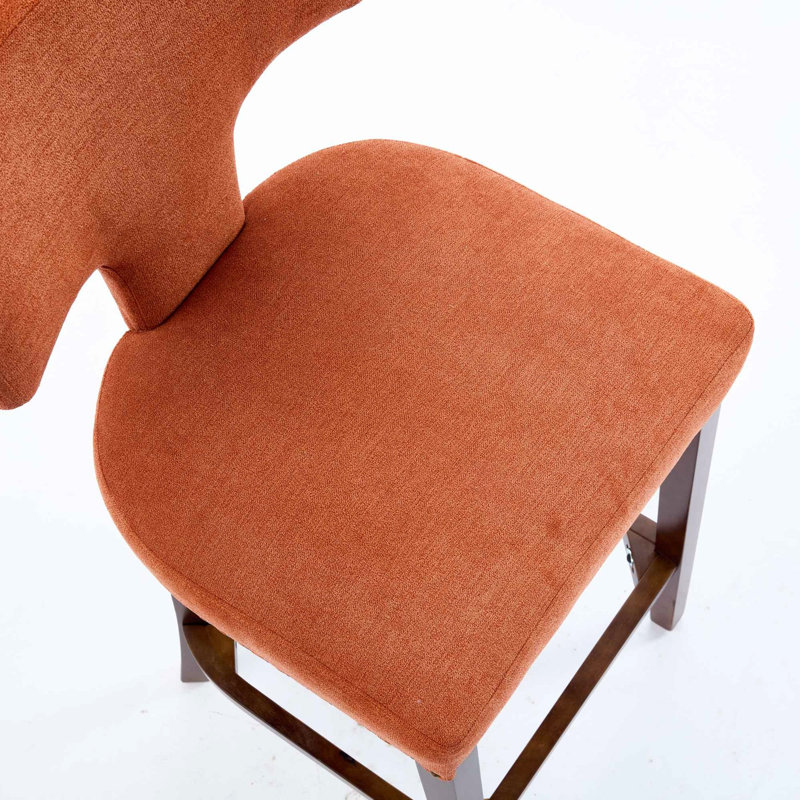 Tabourets de bar en lin Farmhouse, Orange