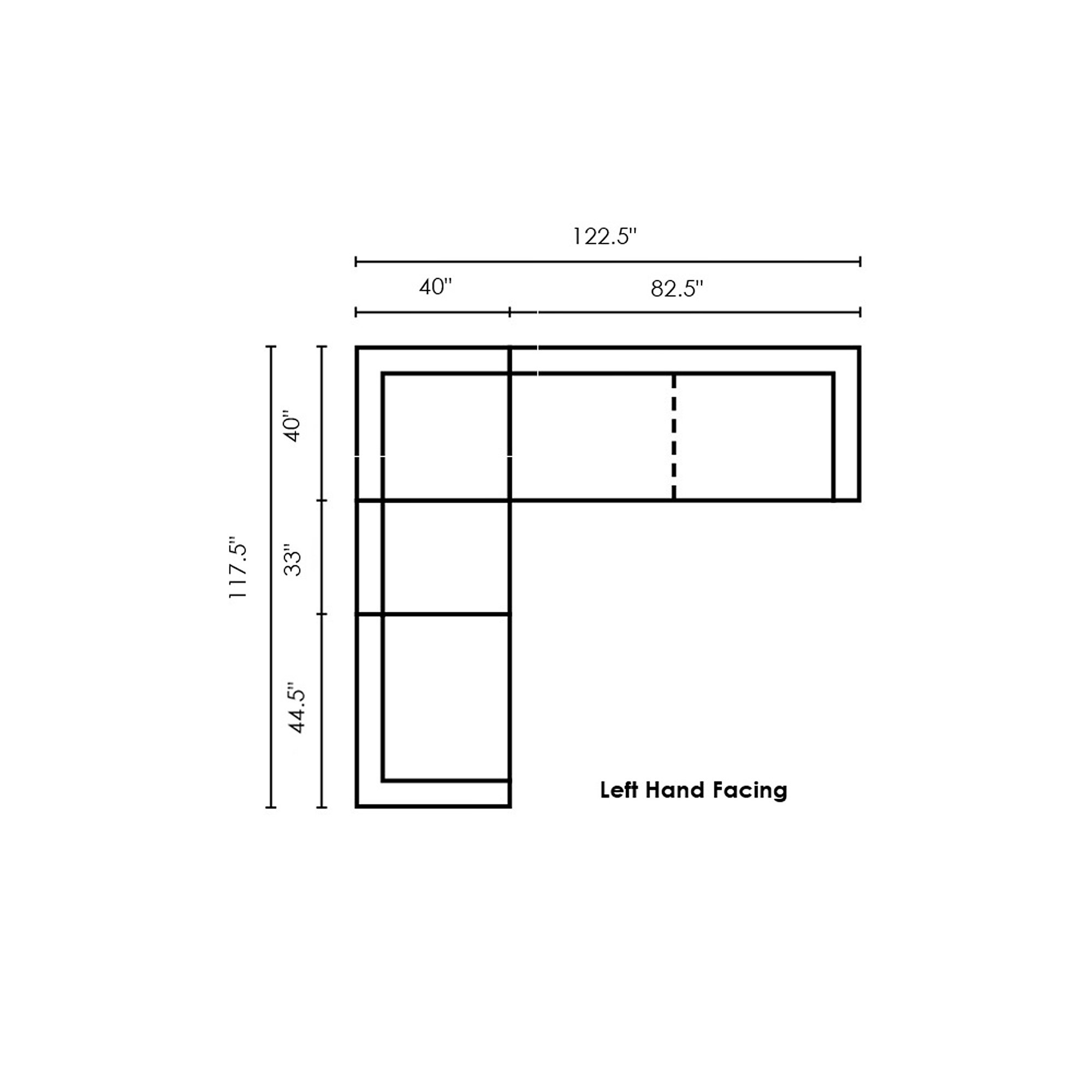 Lucia 4 - Piece Slipcovered L-Sectional, Left Hand Facing, Bayou Light Gray Canvas