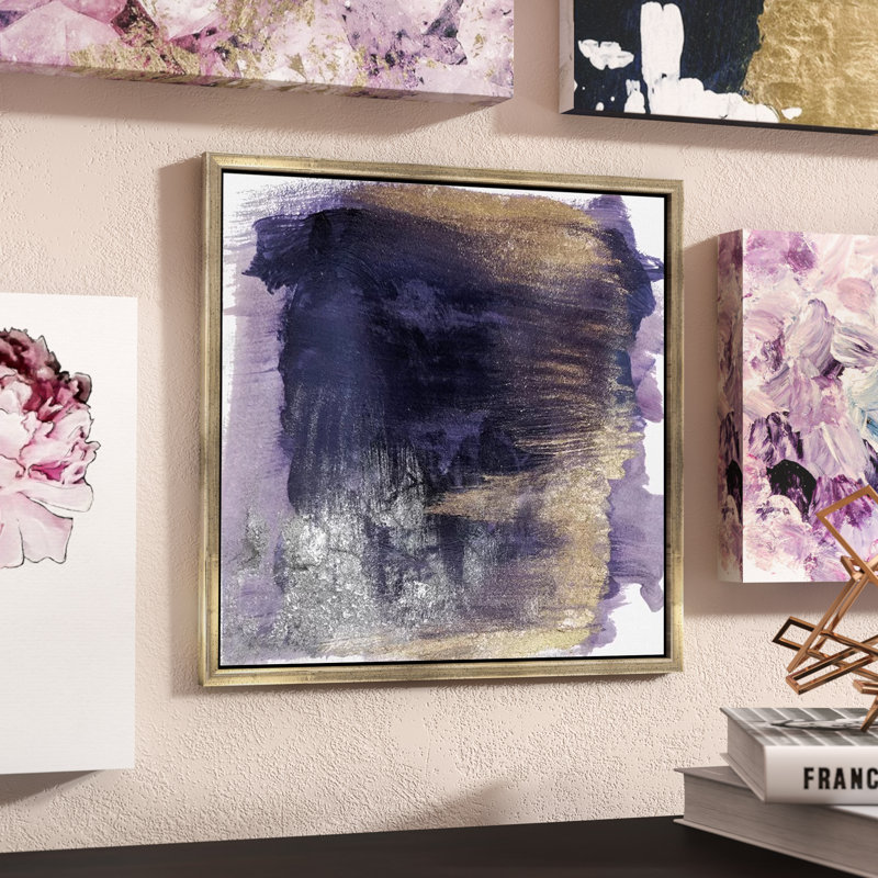 «Abstract Cressida Amethyst Watercolor», reproduction d'art graphique encadrée sur toile flottante