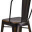 Tabouret de comptoir en métal patiné pour l'intérieur / extérieur de 24 po de hauteur Angelean - noir-651168268-620777400