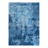 Overdyed One-of-a-Kind Rectangle 9'2" X 12'4" Hand Knotted Area Rug