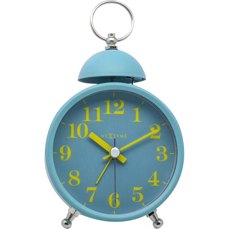 Quartz movement / Crystal Tabletop Clock with Alarm, Turquoise