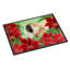 Tapis de porte pour l’extérieur antidérapant pékinois poinsettas-38381851