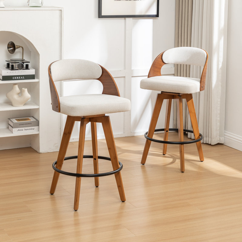 Cielito Swivel Bar Stool, Beige, Counter Stool (68cm Seat Height)