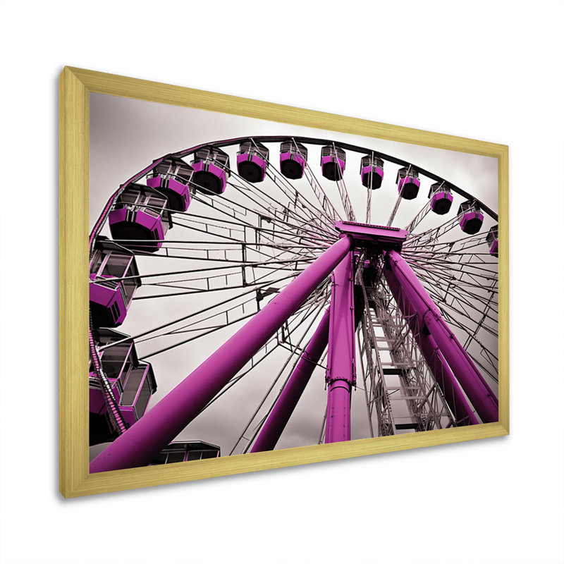 «Amusement Parks Whirling Wheels», reproduction sur toile, H 16 po x l 32 po x P 1 po, Encadrement doré