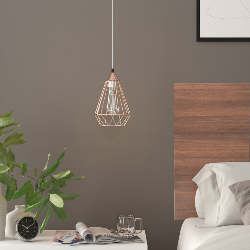 1 - Light Geometric Pendant, Copper