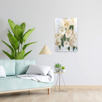 Art contemporain contemporain abstrait fleur d'hortensia romantique moderne
