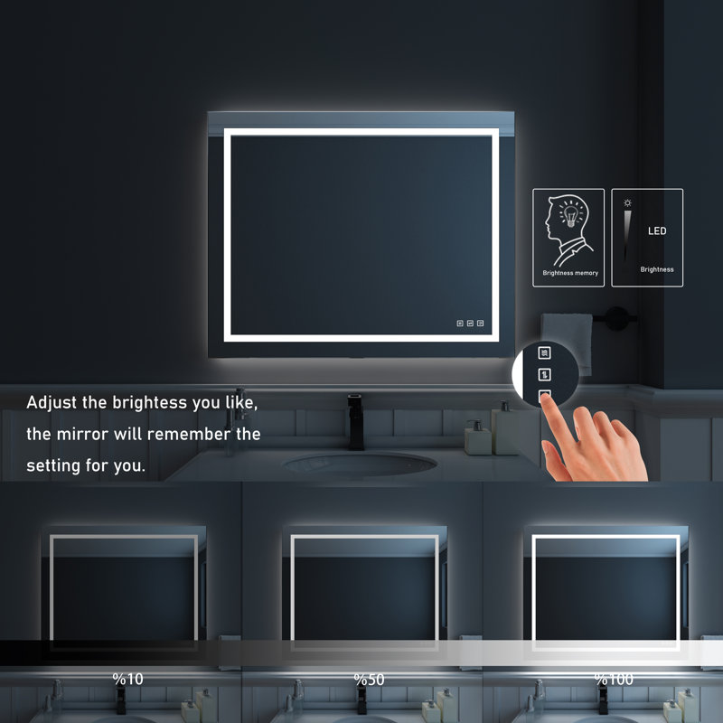 Ulrika Flat LED Mirror, Rectangle, 24" x 40"