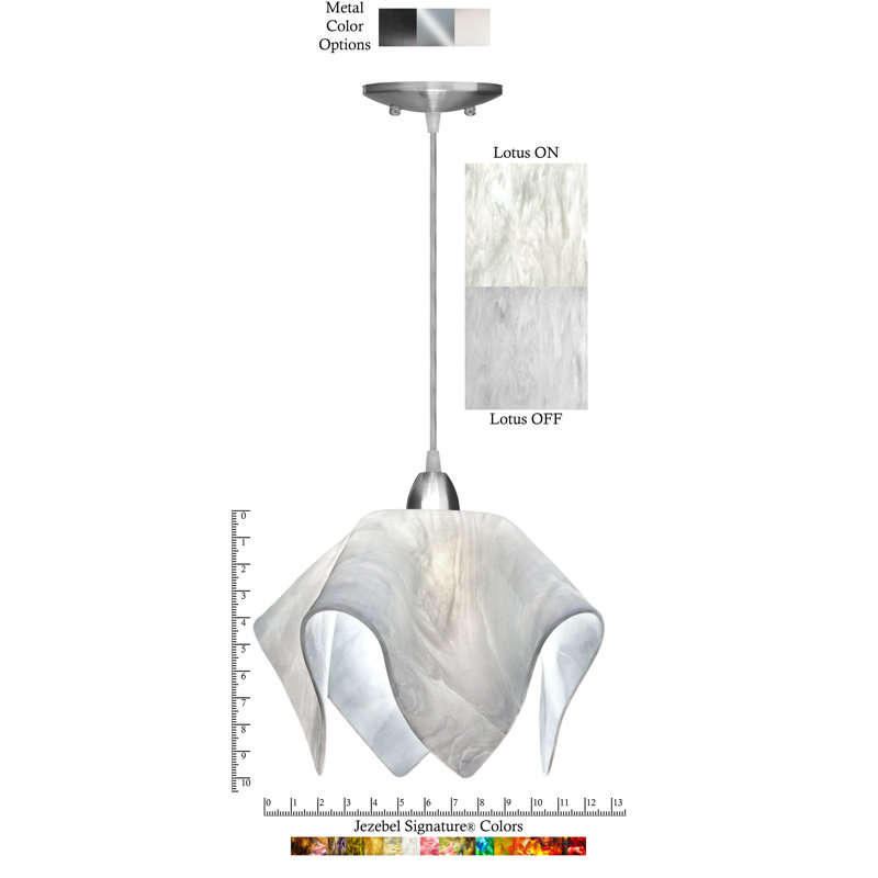 Luminaire suspendu Amergin, Grand, Nickel, Lotus