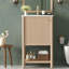 Meuble-lavabo de 20 po avec tablettes ouvertes et armoire avec portes