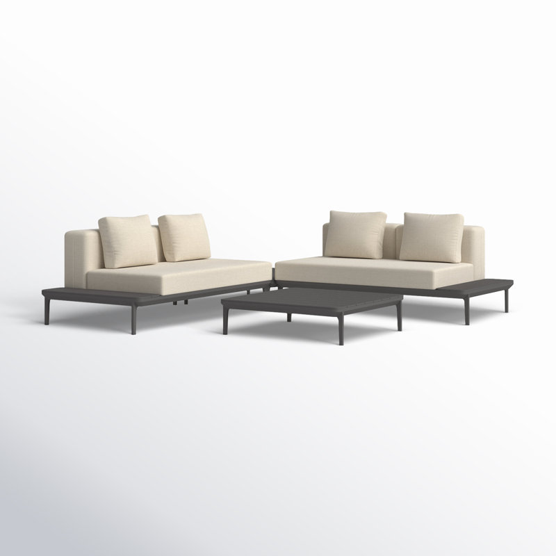 Filmore 4 - Person Modular Patio Conversation Sets with Cushions