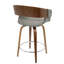 Tabouret de comptoir moderne en noyer et gris Elisa par Lumisource - ensemble de 2-1641561851