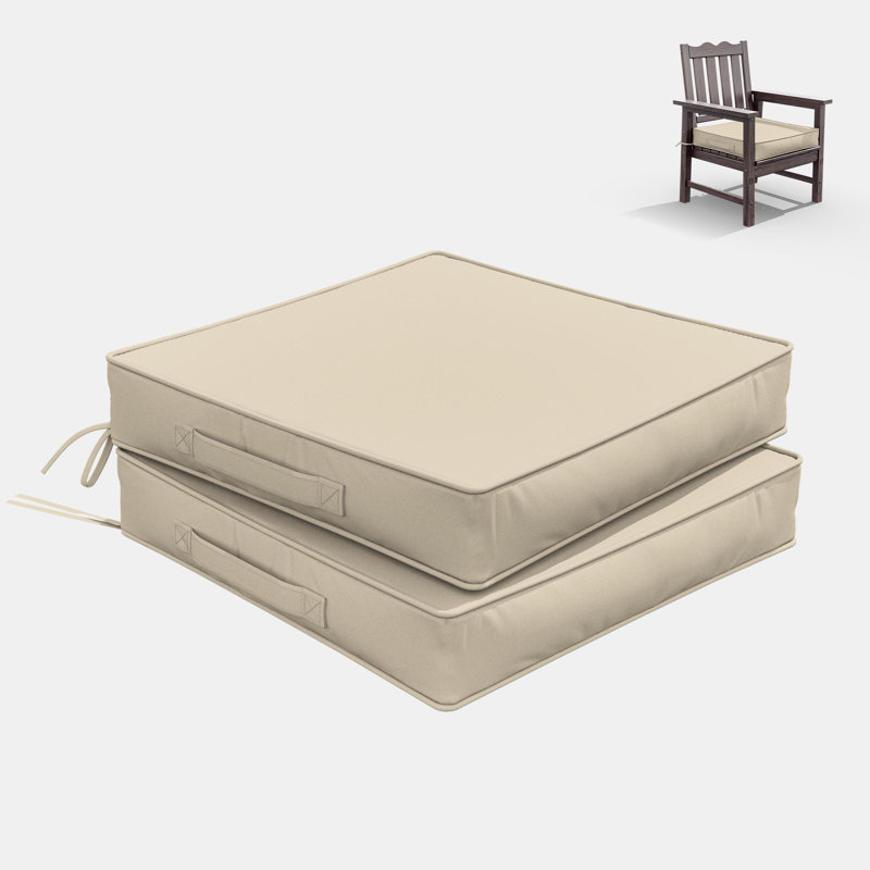 Outdoor 4” Seat Cushions And 22”X22” Outdoor Cushions Dining Seat Cushions , Cream