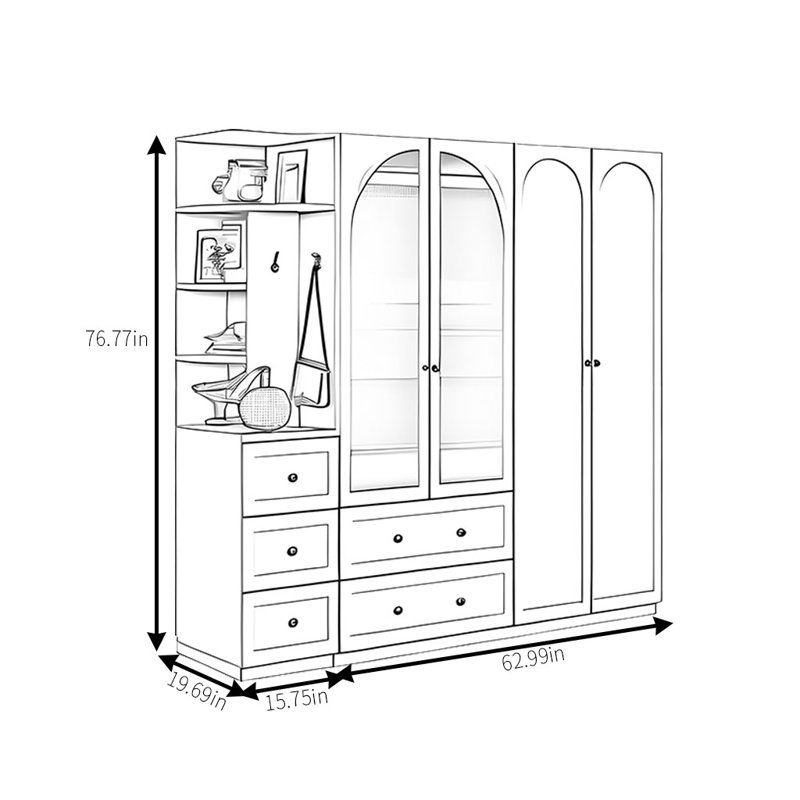 Garde-robe de luxe simple et légère