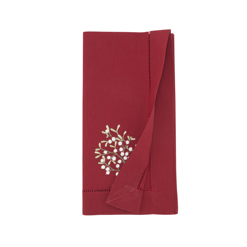 Embr'D Mistetoe Hemstitch Napkin (Set of 6)