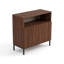 Buffet moderne bicolore en grès et chêne saphir avec tablette ouverte (31,5'' L x 15,7'' P x 31,5'' H)-707676257
