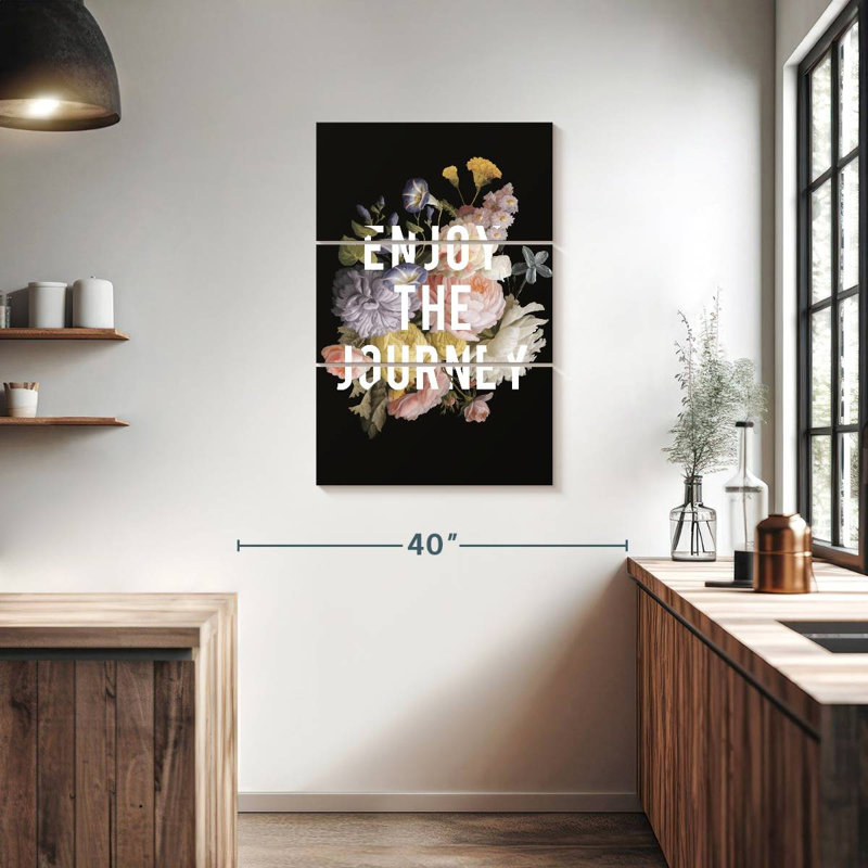 Sentiment floral Tergel IV noir, H 38 po x l 24 po