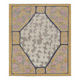Art Deco Hand Knotted Wool Geometric Area Rug
