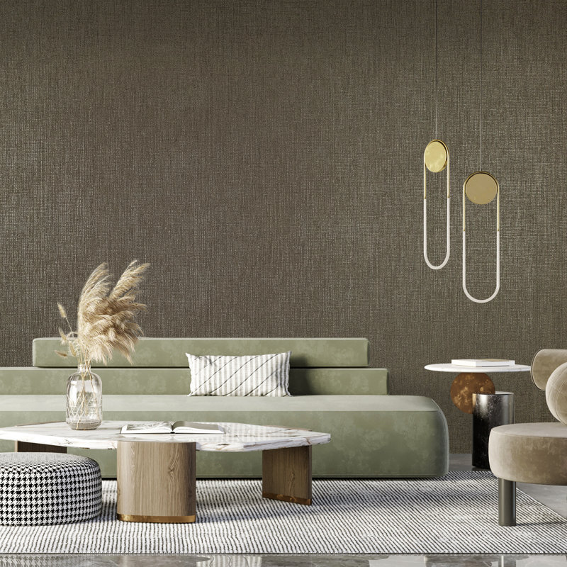 Precious Collection Metallic Canvas Wallpaper Roll, Brown