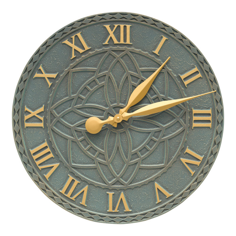 Horloge murale 16 "Artisan, Bronze, vert-de-gris
