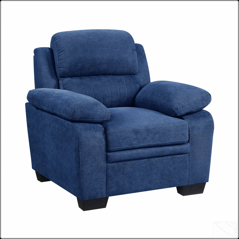 Chaise en peluche avec tissu texturé, capitonnage et structure en bois massif pour les salons modernes