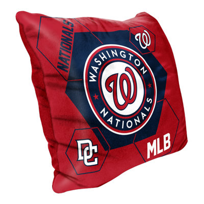 MLB Washington Nationals Connector Velvet Reverse Pillow, Baseball Fan Decor, 16 x 16 Inches