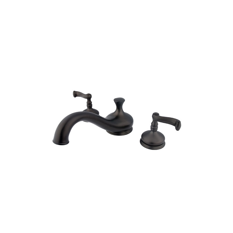 Double Handle Deck Mounted Roman Tub Faucet, Oil Rubbed Bronze