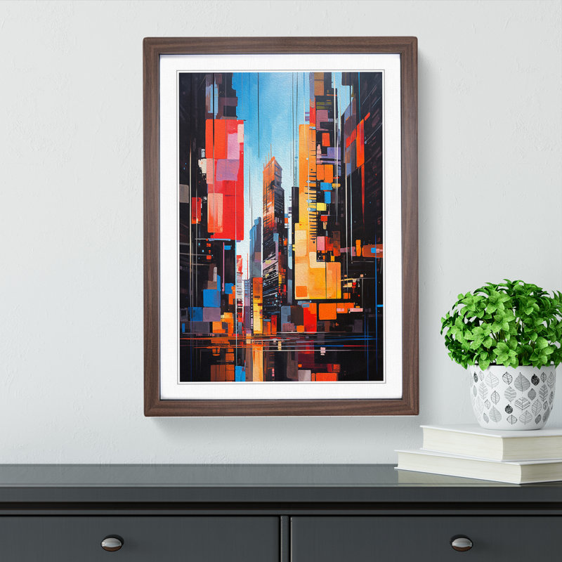 Skyline Hard Edge 1 Piece Single Picture Frame Wall Art, 64cm H x 46cm W x 2cm D, Walnut
