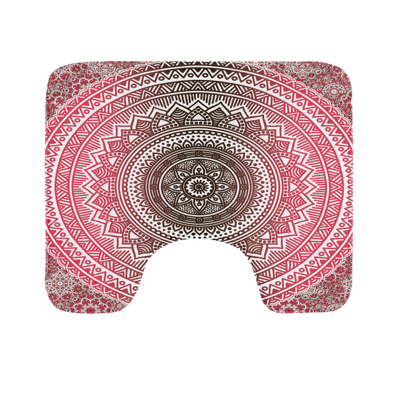 Tapis de salle de bain en U rose et blanc 20 po
