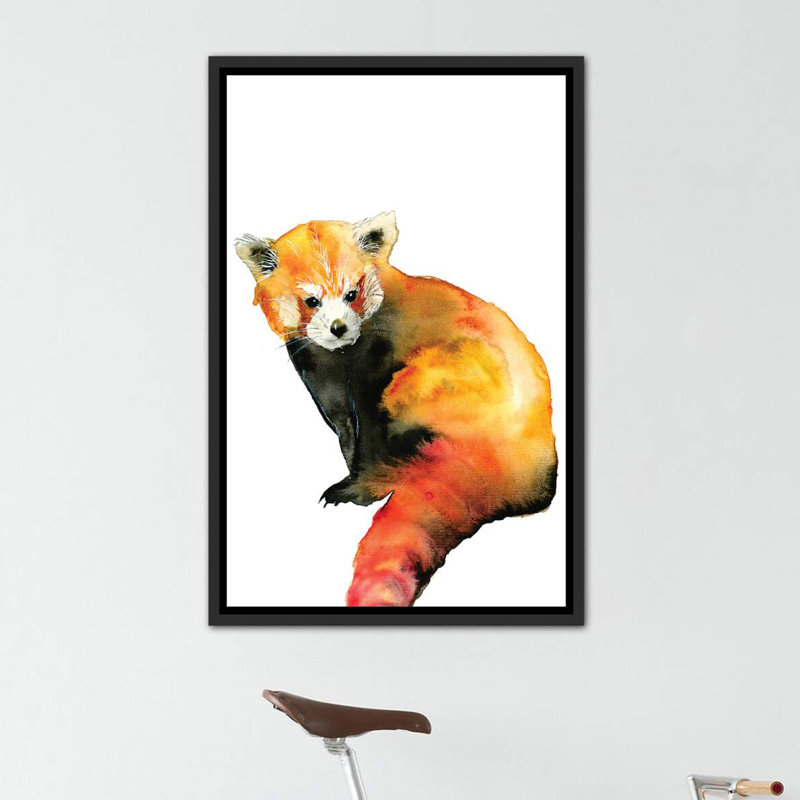 Art panda, H 40 po x l 26 po x P 1,5 po, Toile avec cadre noir