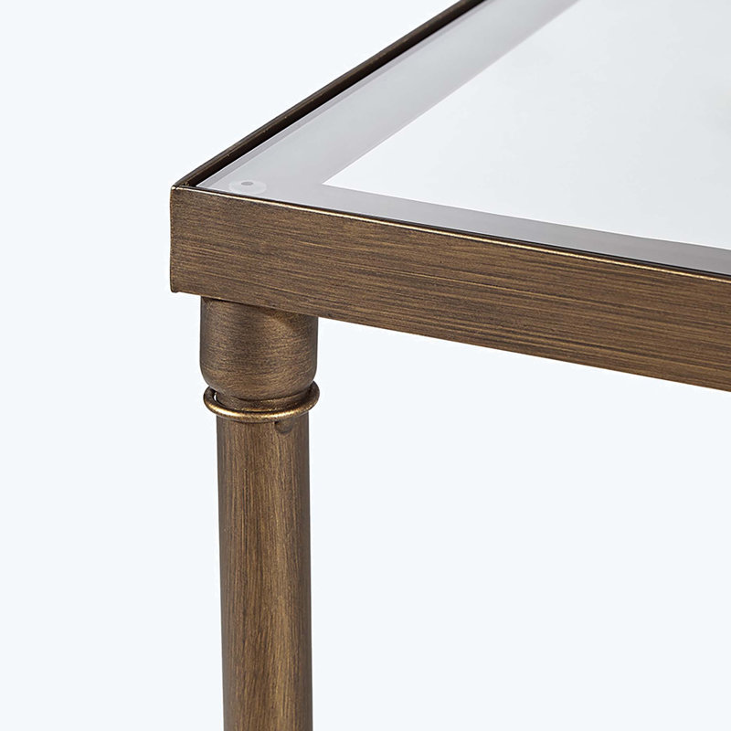 Rectangle Coffee Table With Metal Frame And Tempered Glass Top, A Stylish And Functional Addition To Your Living Space.