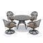Ensemble de salle à manger 5 pièces 47,24 "avec 4 chaises pivotantes et coussins bruns pour l'extérieur-762130480