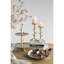 Ensemble de 2 porte-bougie pilier en aluminium doré avec motif de branches de corail, S: 4,7 x 4,7 x 9,8 po L: 4,7 x 4,7 x 11,8 po