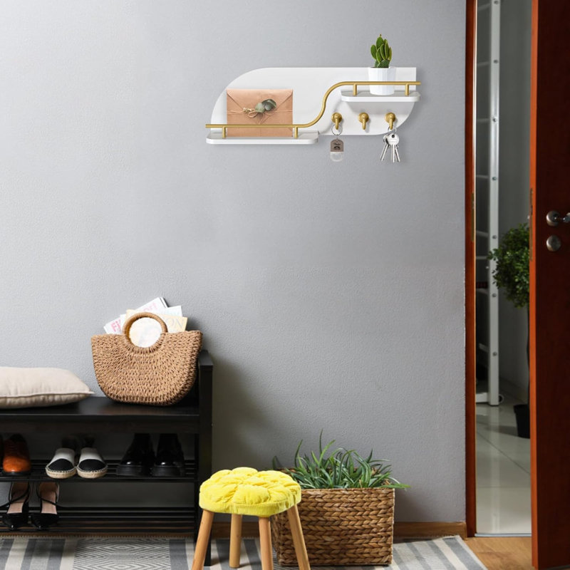 Adie Manufactured Wood Wall Organizer, White