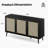 Sideboard Buffet Cabinet With 3 Rattan Doors, Kitchen Storage Cabinet For Entryway Living Room-236297364