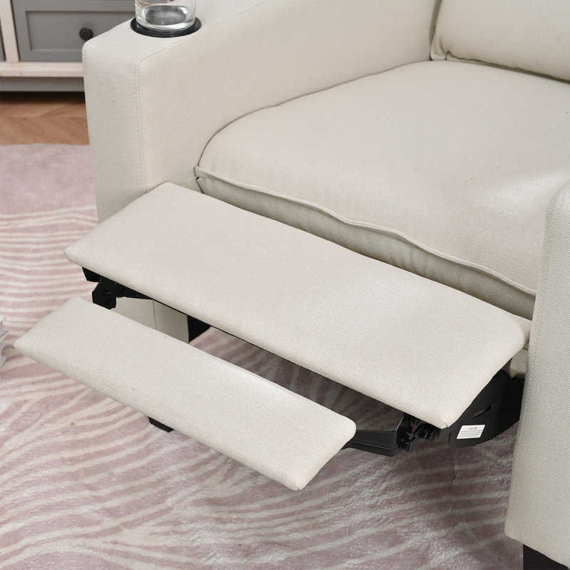 Ravaughn Upholstered Home Theater Seating, Beige Polyester