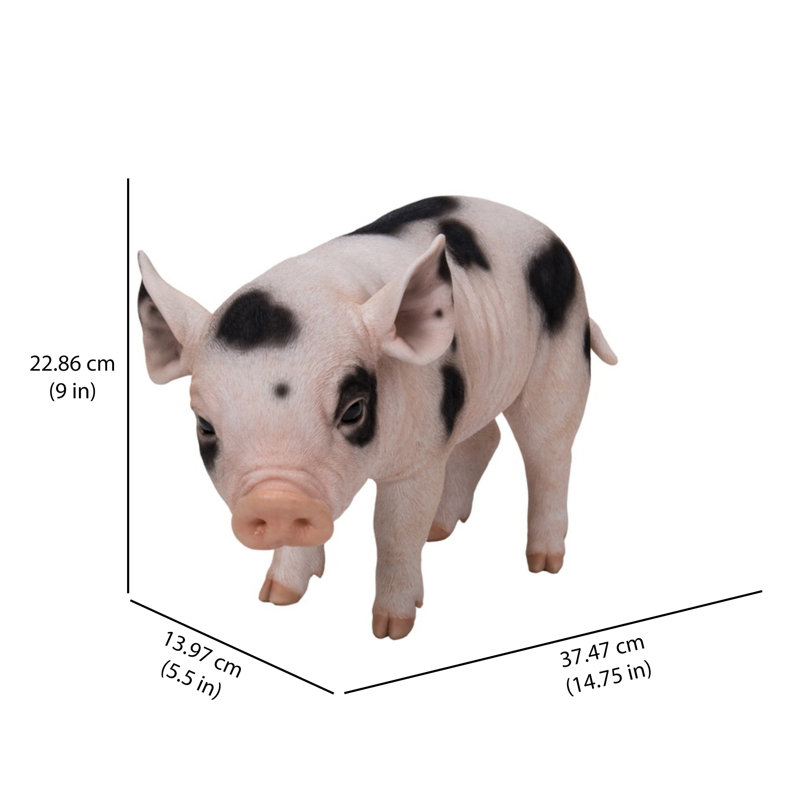 Statue bébé cochon debout, Black/Pink