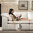 141.7" Oversized Cloud Couch Sectional, Wide & Deep Seat Modular Sofa, L Shaped White Couch with Ottoman